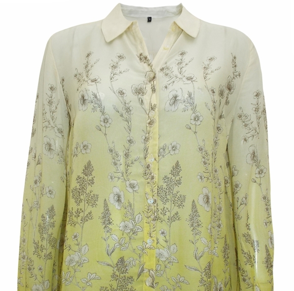 Flower Printed Long Sleeve Blouse - Picture 3 of 8